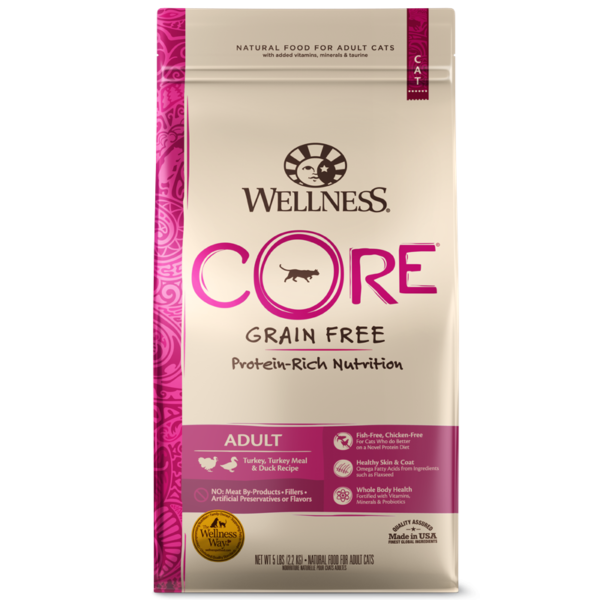 Wellness CORE Grain Free Turkey & Duck Dry Food for Adult Cats
