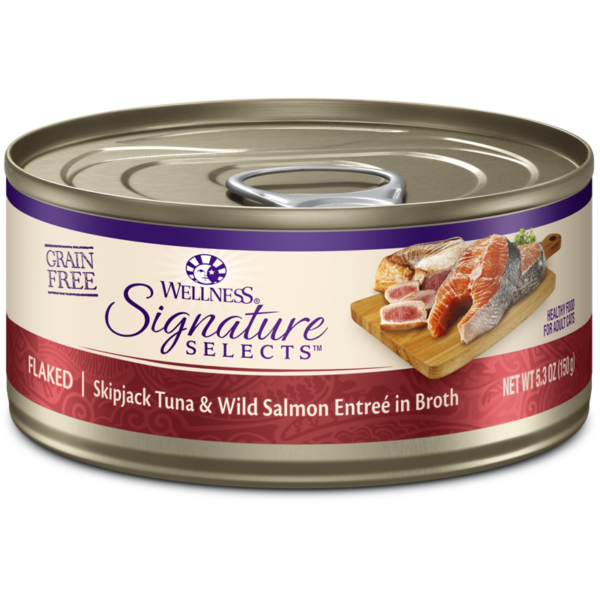 Wellness Signature Selects Flaked Skipjack Tuna & Salmon Canned Food for Adult Cats