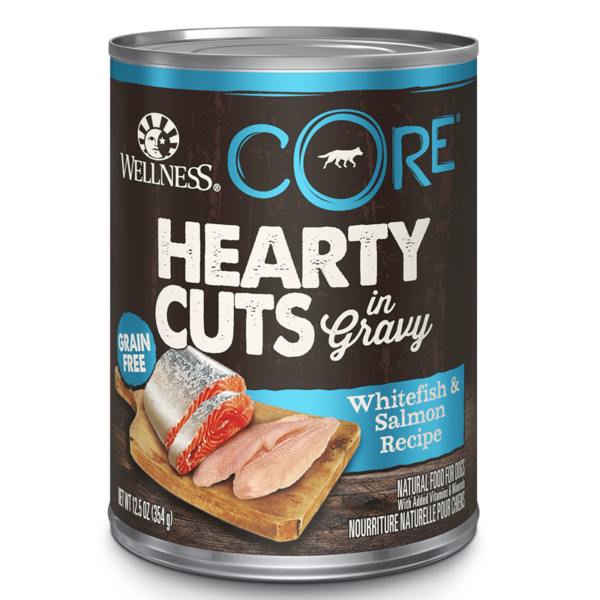 Wellness CORE Grain Free Hearty Cuts Whitefish & Salmon Canned Food for Adult Dogs