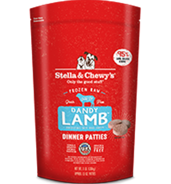 Stella & Chewys Raw Frozen Lamb Patties for Adult Dogs
