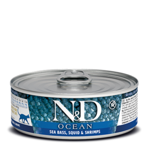 Farmina Ocean Line Sea Bass, Squid & Shrimp Canned Food for Adult Cats - 2.5oz