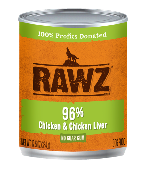 RAWZ 96% Chicken & Chicken Liver Canned Food for Dogs