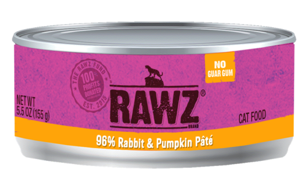RAWZ 96% Rabbit & Pumpkin Pate Canned Food for Cats