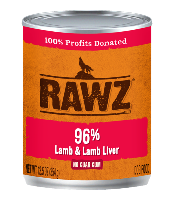 RAWZ 96% Lamb & Lamb Liver Canned Food for Dogs