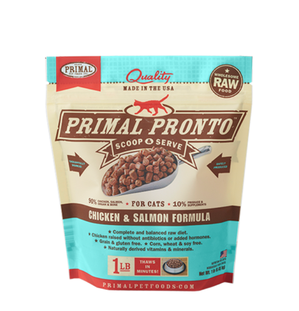 Primal Pronto Raw Frozen Chicken & Salmon Formula for Cats