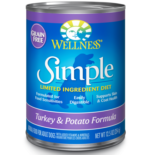Wellness Simple Solutions Limited Ingredient Diet Grain Free Turkey & Potato Canned Food for Adult Dogs