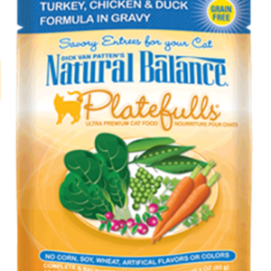 Natural Balance Platefulls Turkey, Chicken & Duck Pouches for Adult Cats