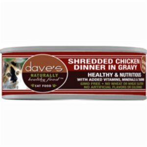 Dave's Naturally Healthy Grain Free Shredded Chicken Canned Food for Adult Cats