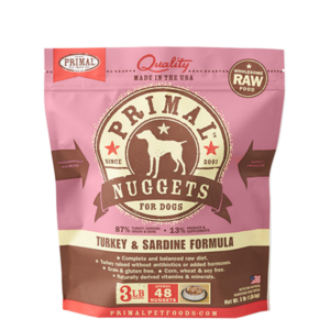 Primal Raw Frozen Turkey & Sardine Formula for Dogs