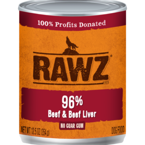 RAWZ 96% Beef & Beef Liver Canned Food for Dogs