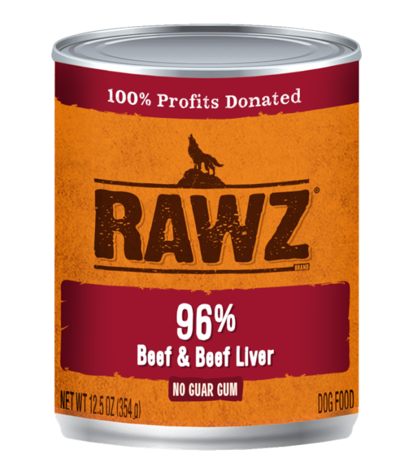 RAWZ 96% Beef & Beef Liver Canned Food for Dogs