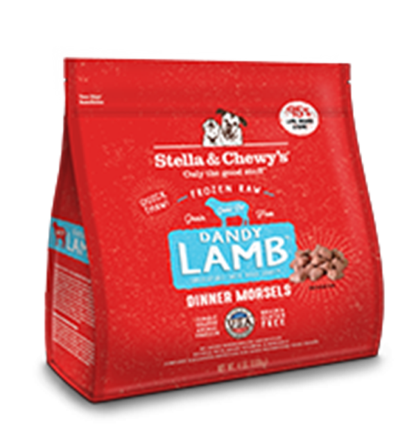 Stella & Chewys Raw Frozen Lamb Morsels for Adult Dogs - 4lbs