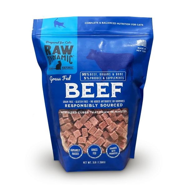 Raw Dynamic Frozen Raw Beef for Cats - 3lbs
