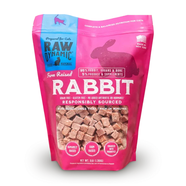 Raw Dynamic Frozen Raw Rabbit for Cats - 3lbs