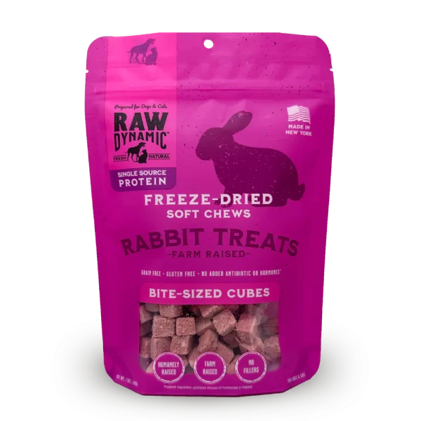 Raw Dynamic Freeze-Dried Rabbit Treats for Pets - 1.5oz