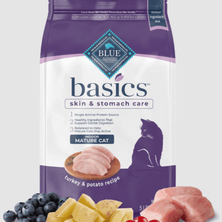 Blue Basics Grain Free Turkey & Potato Recipe for Mature Cats - 5lbs