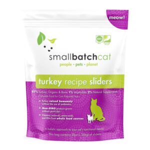 Smallbatch Frozen Raw Turkey Sliders for Cats - 3lbs