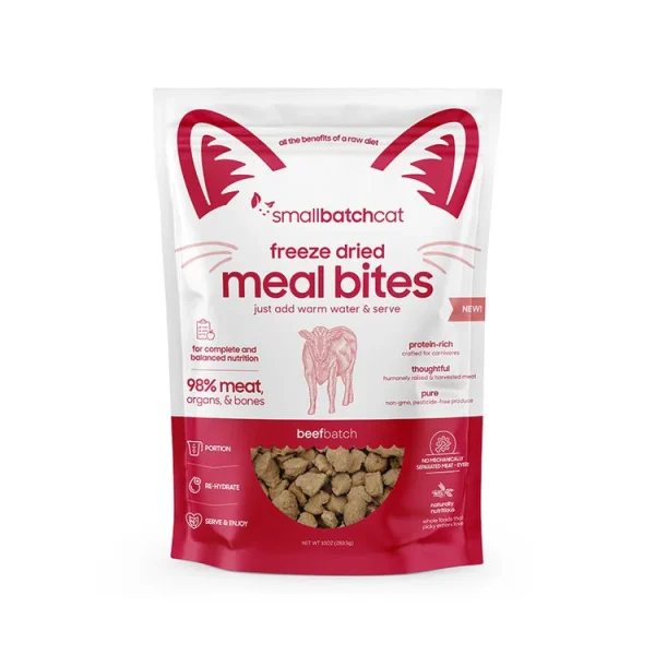 Smallbatch Freeze Dried Beef Meal Bites for Cats - 10oz