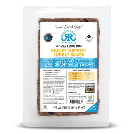 Raised Right Frozen Raw Turkey Kidney Support for Dogs - 1lb