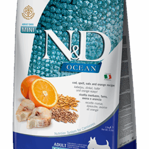 Farmina N&D Ocean: Cod, Spelt, Oats & Orange Kibble for Mini Dogs - 5.5lbs