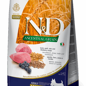 Farmina N&D Ancestral Grain: Lamb & Blueberry for Mini Adult Dogs - 5.5lbs