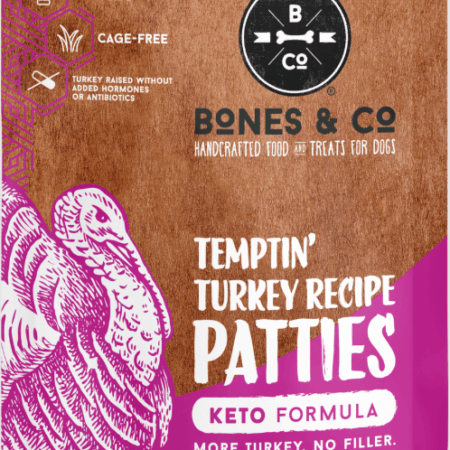 Bones & Co. Frozen Raw Turkey Patties for Dogs