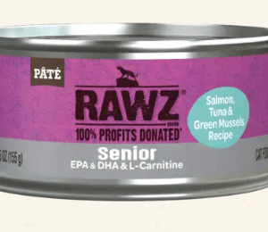 RAWZ Senior Salmon, Tuna & New Zealand Green Mussels Canned Food for Cats - 5.5oz